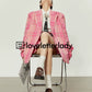 Pink Girly Check Jacket / Check Pleated Skirt LLA0020