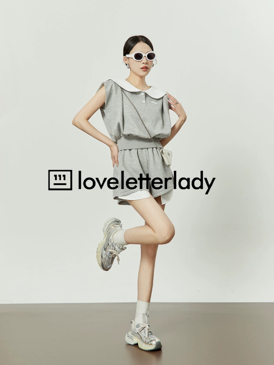 Gray Slim Sporty T-shirt / Shorts LLA0120