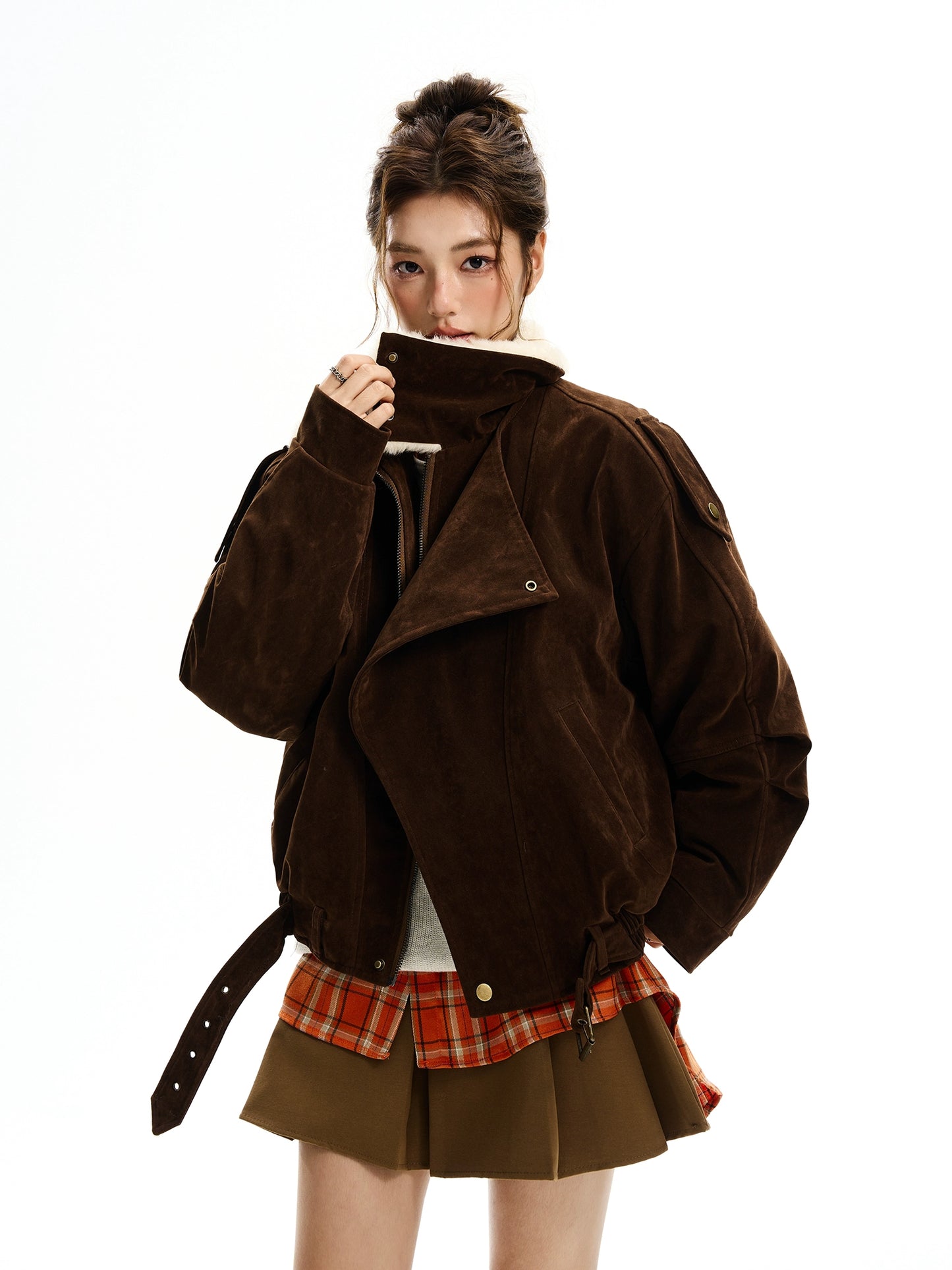 Fur Collar Suede Jacket HGX0047