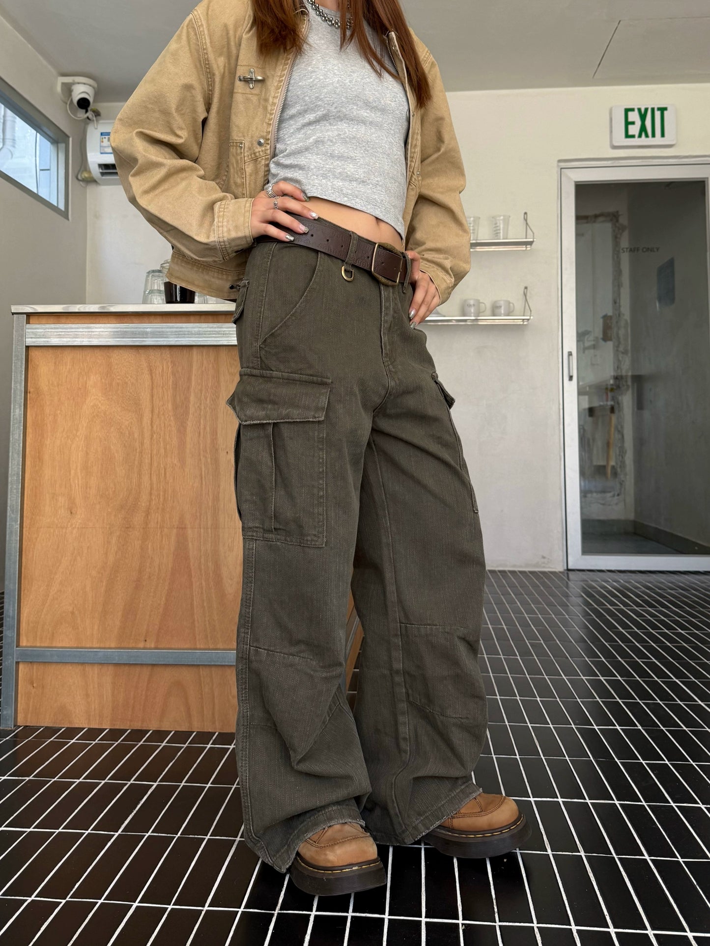 Wide Denim Cargo Pants CYE0052