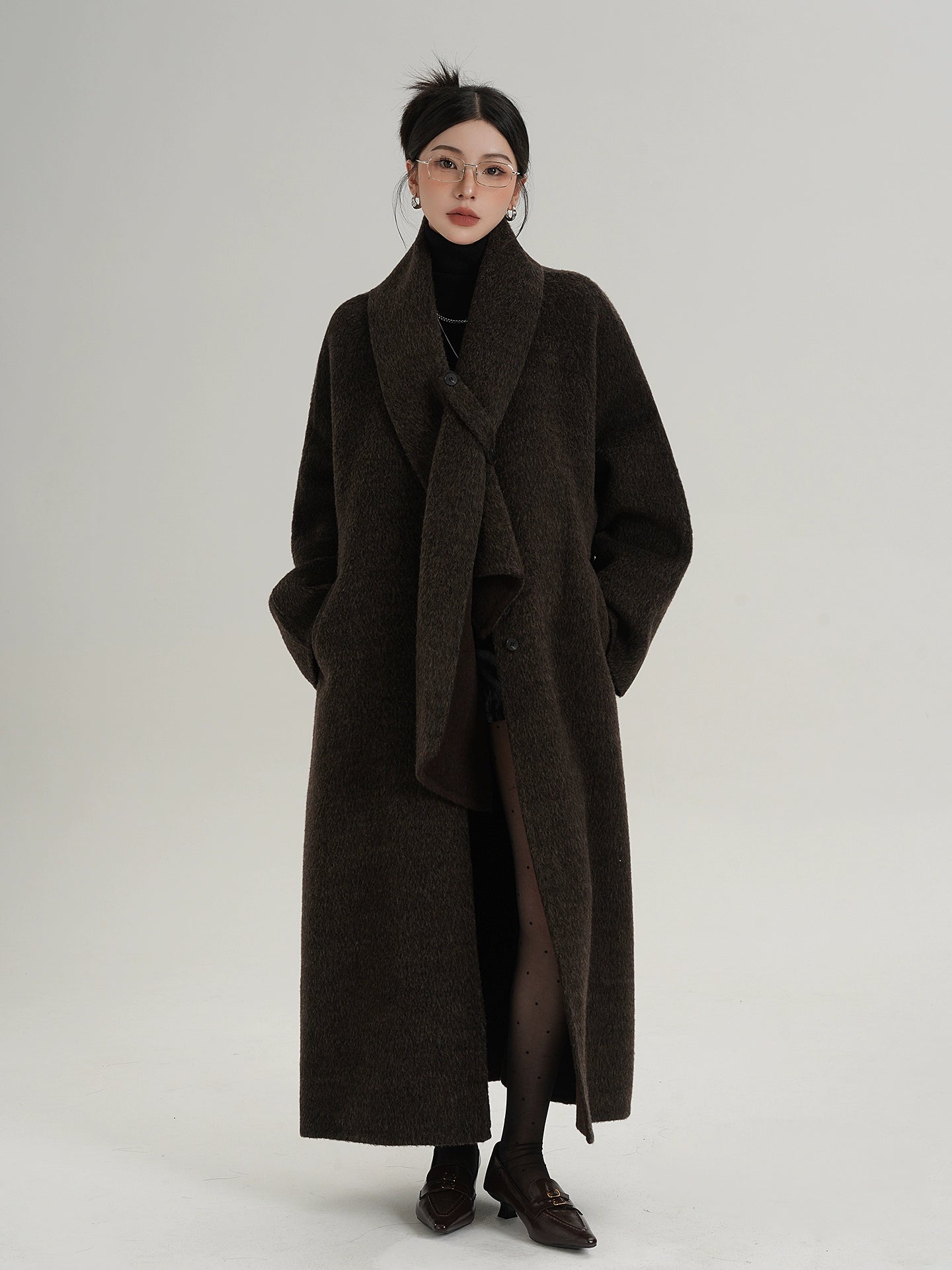 Scarf Long Wool Coat SRS0408