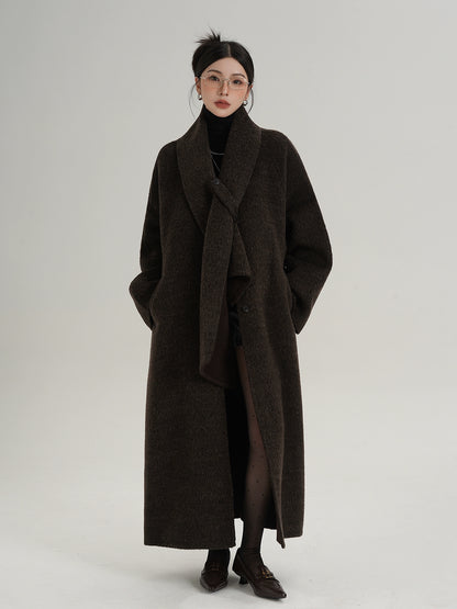 Scarf Long Wool Coat SRS0408
