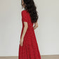 Small Flower Red Long Dress VAS0093