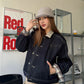 Retro Patched Collar Plaid Denim Jacket CYE0038