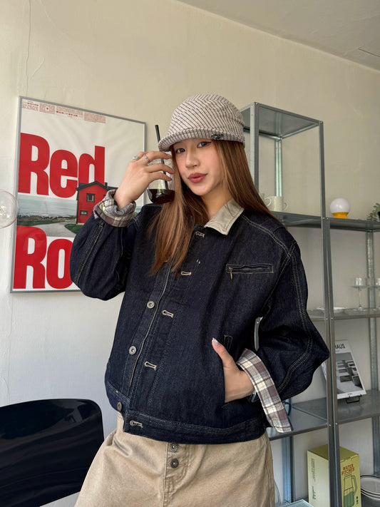 ジャケット・アウター aurora-boutique Patchwork Denim Jacket ジャケット・アウター aurora-boutique Patchwork Denim Jacket