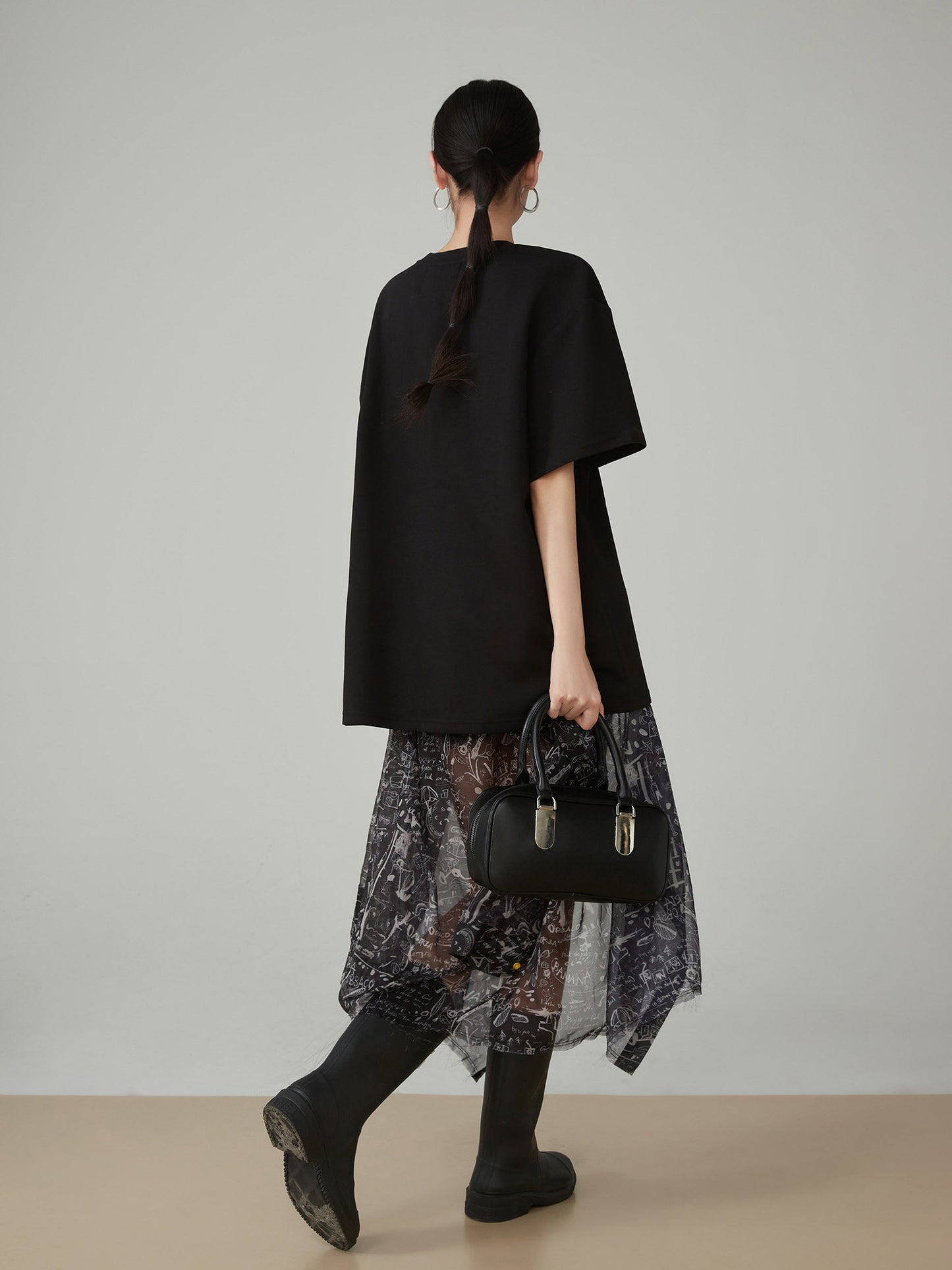 Lace Printed Short-Sleeve T-Shirt FER0071