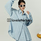 Light Blue Stripe Shirt / Loose Shorts LLA0055