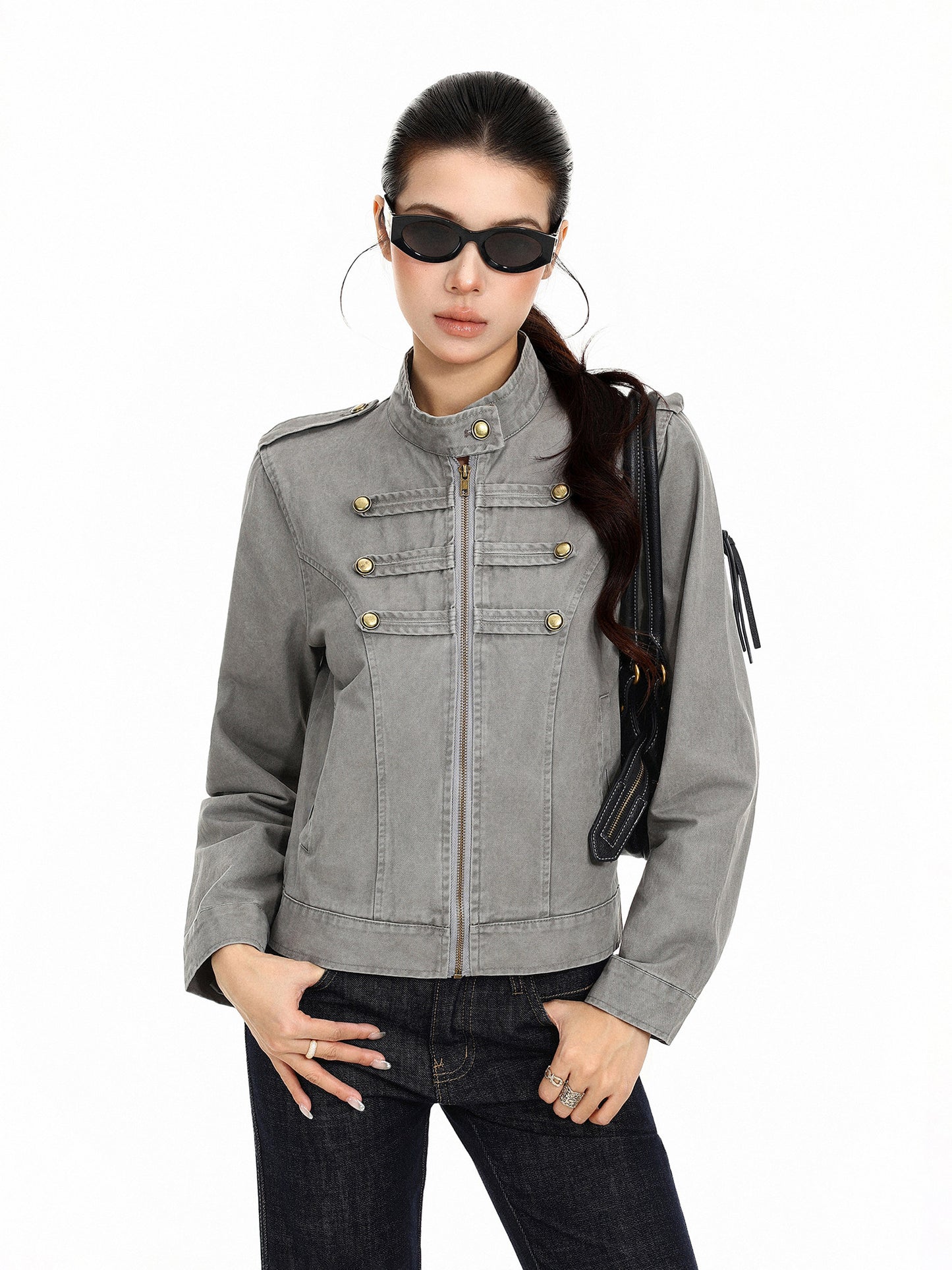 Stand Collar Biker Jacket BGS0058