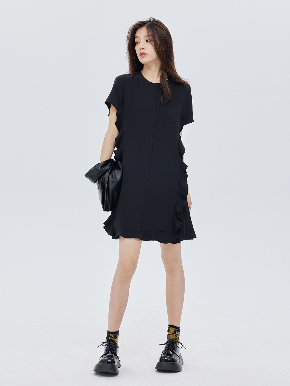 Side Ruffle Frill Mini Dress SHN0052