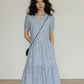 Ribbon Embroidered Sleeveless Long Dress VAS0094