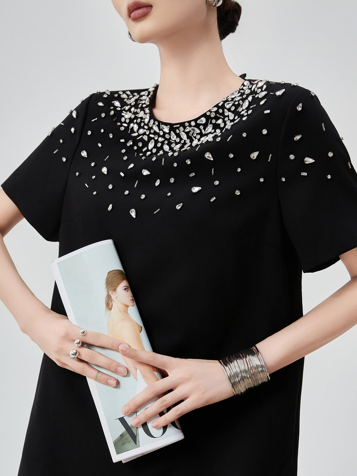 Bijou Neck Mini Dress FER0205