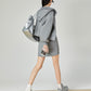 Gray Sequin Hood Jacket / A-Line Half Skirt  FER0039