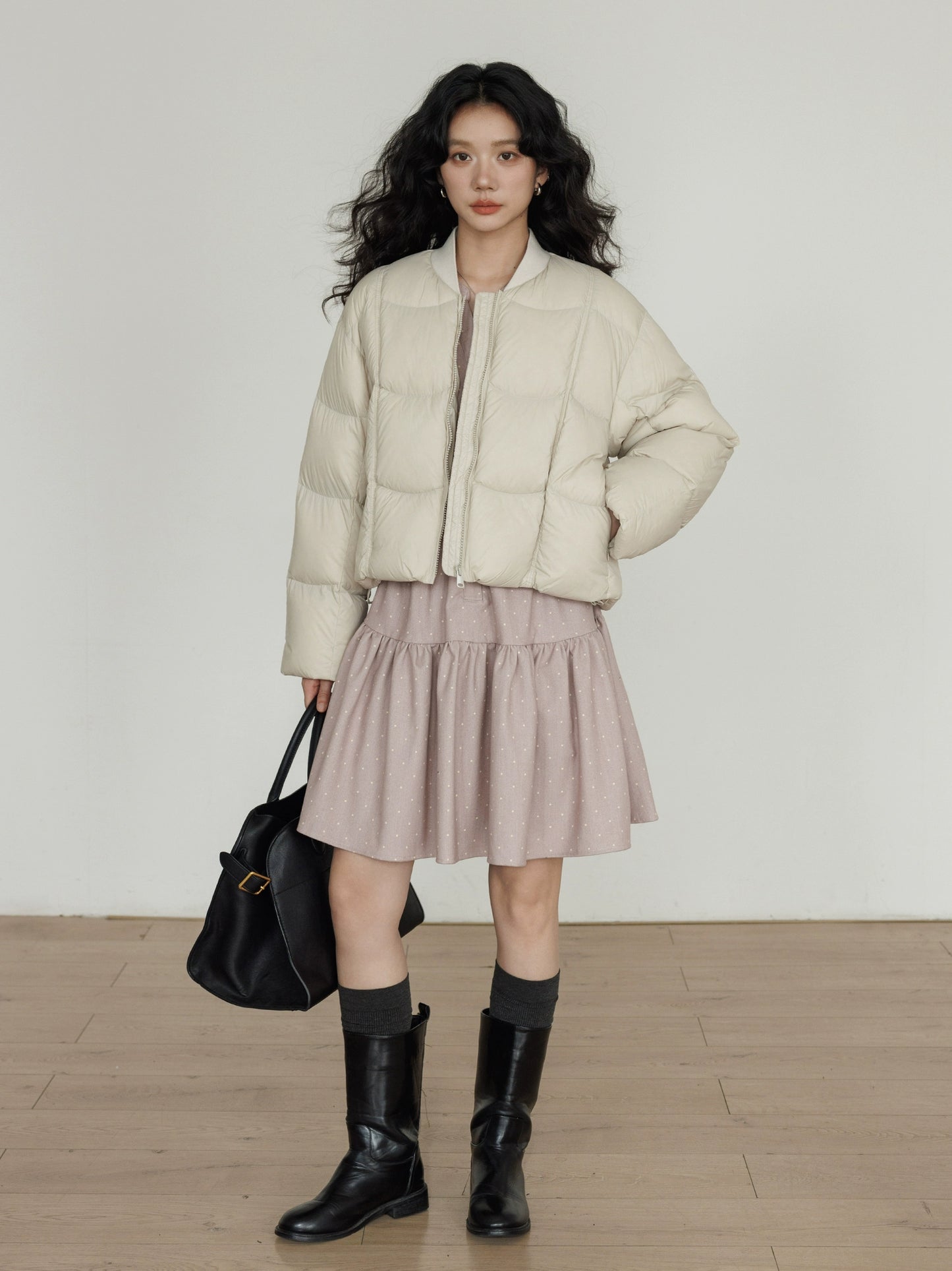 Crew Neck Short Puff Jacket VAS0176