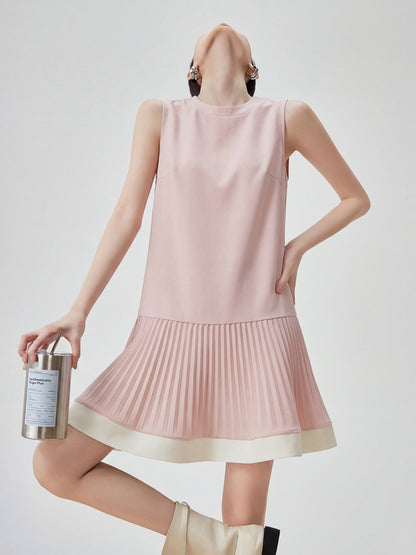 Low-Waist Pleated Design Dress FER0172