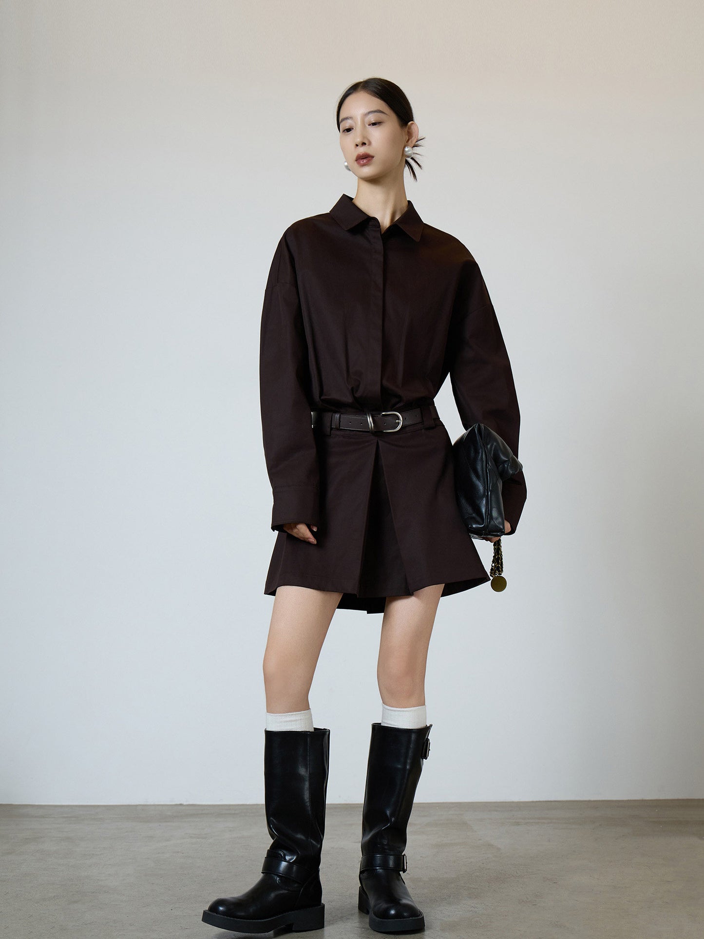Vintage Brown Shirt Dress SUY0027