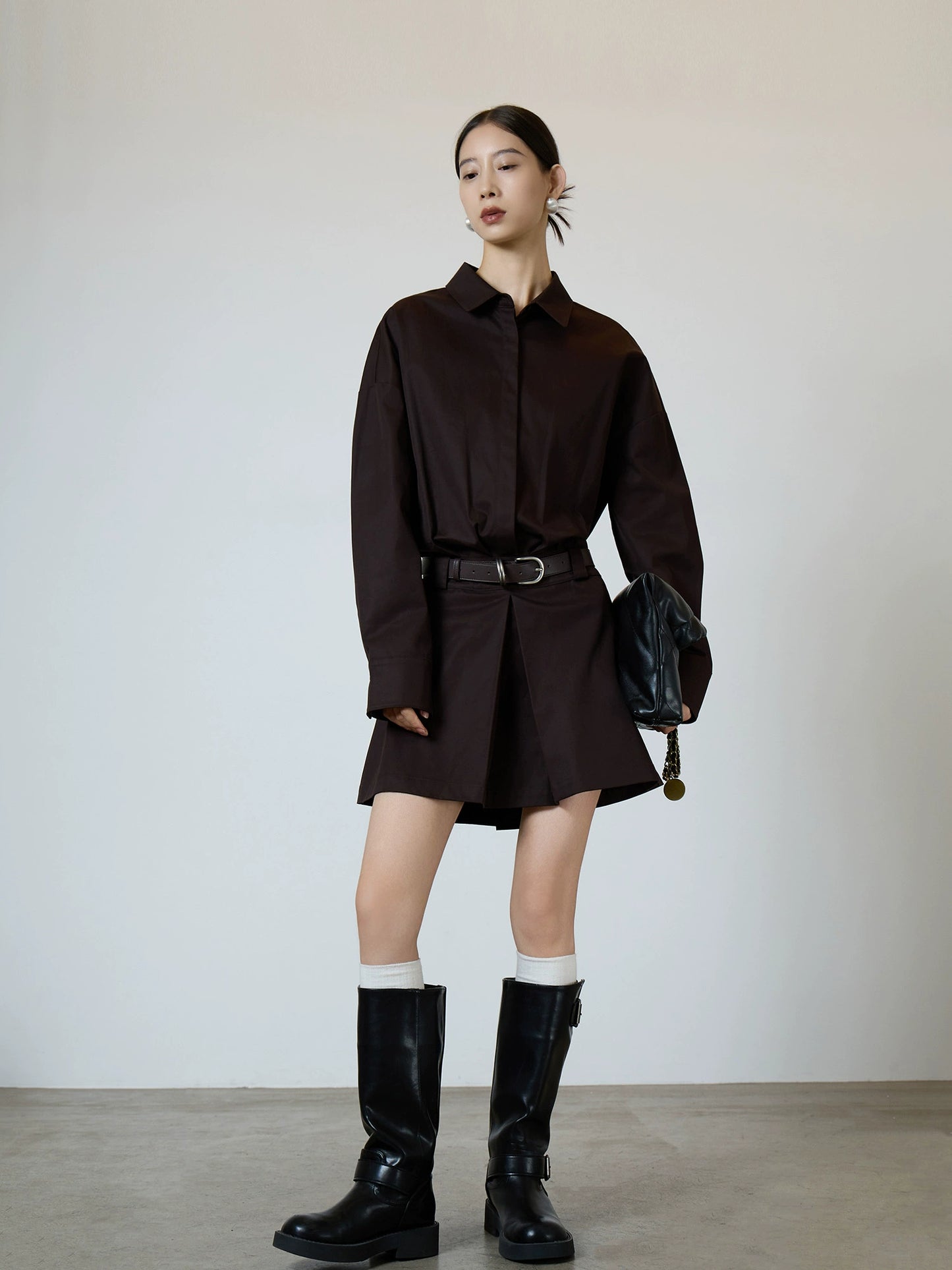 Brown Shirt Dress SUY0003