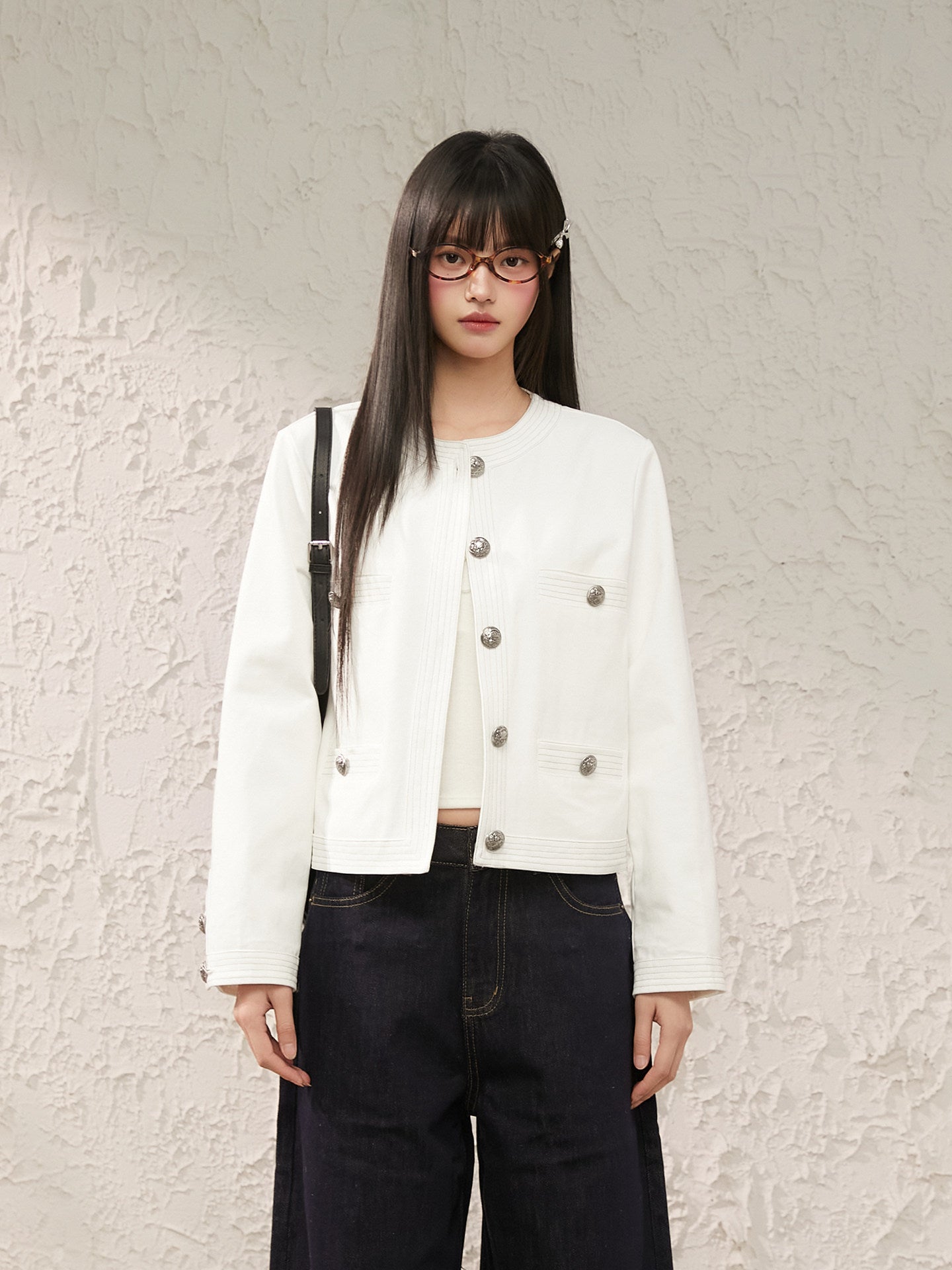 Round Neck Short Jacket KIP0008