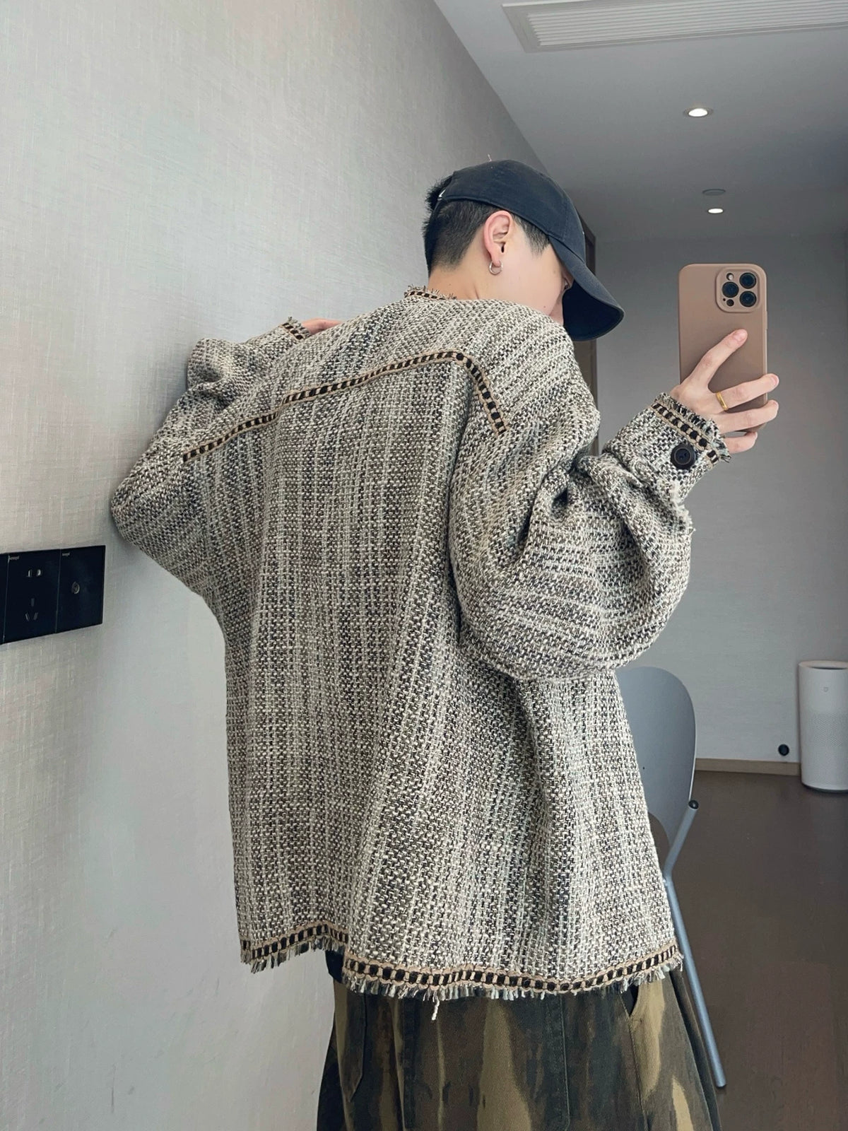 Round-Neck Tweed Jacket DAZ0005