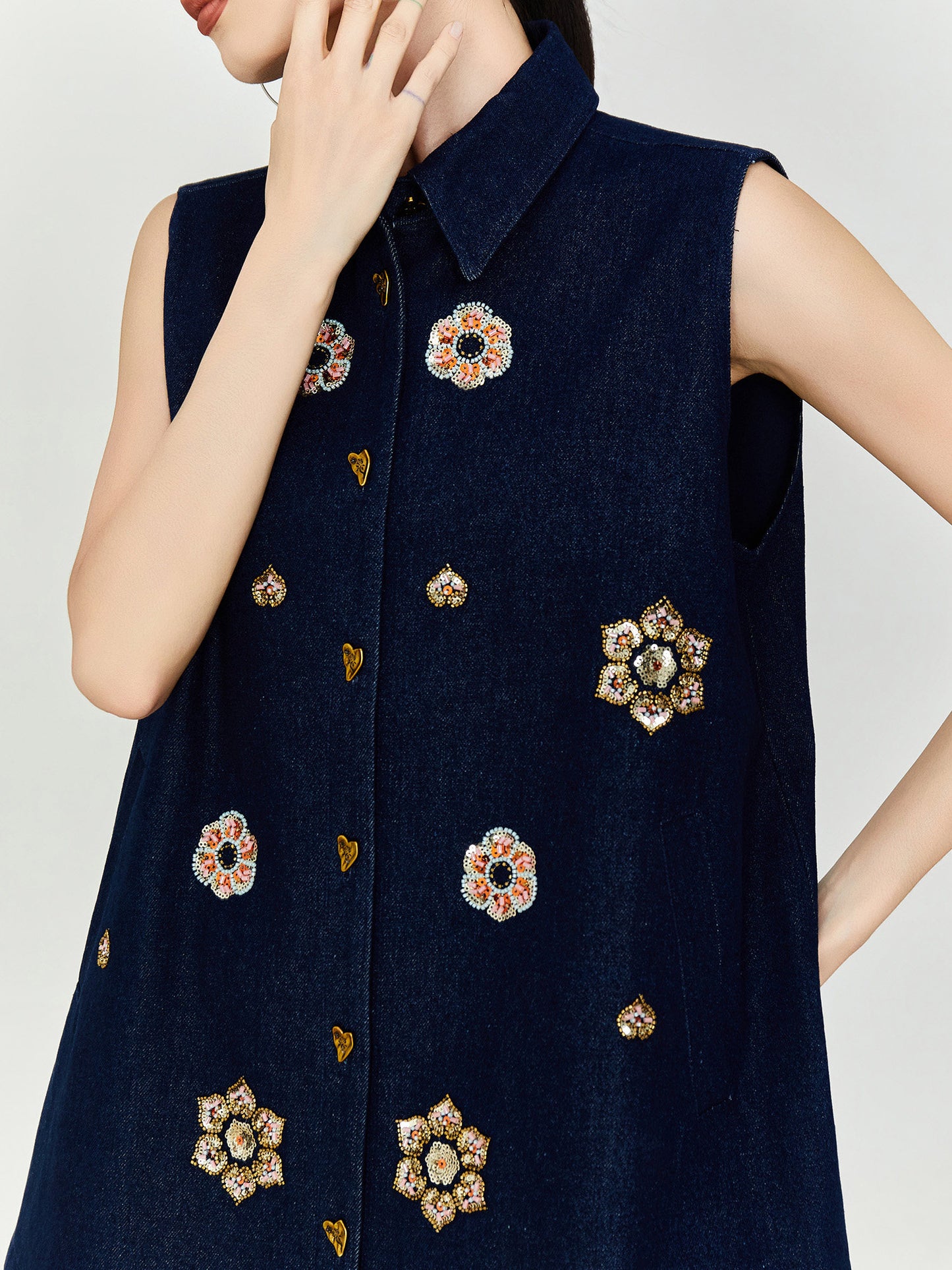Flower Bijou Flare Silhouette Vest FER0340