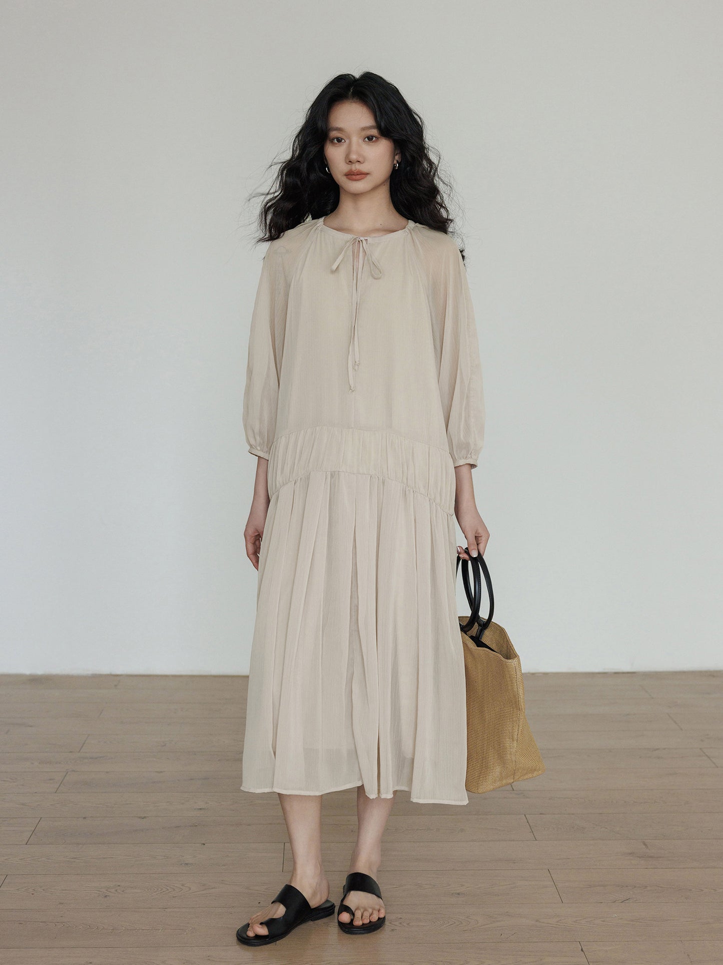 Feminine Tiered Long Dress VAS0197