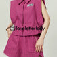 Retro Pink Striped Shirt / Wide Shorts LLA0151