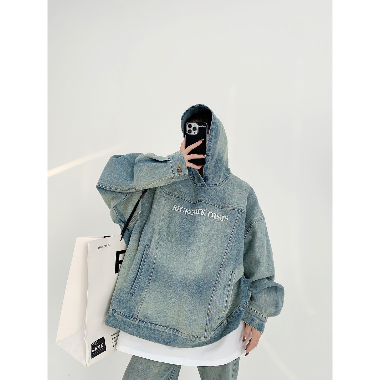 Vintage Denim Hood Pullover YLS0031