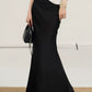 Floral Satin Shirt / Satin Fishtail Skirt TUW0004