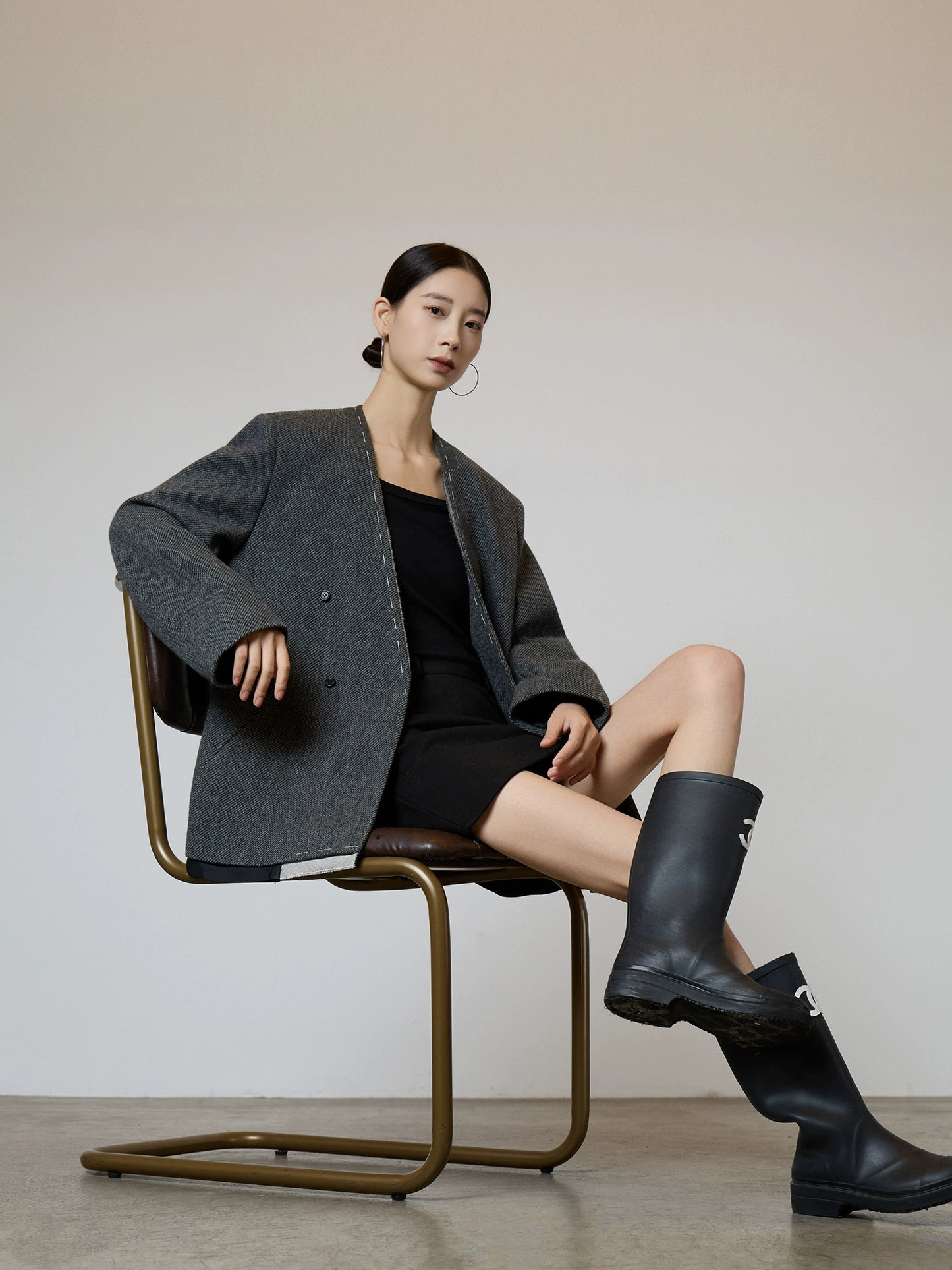 No Collar Short Coat SUY0008