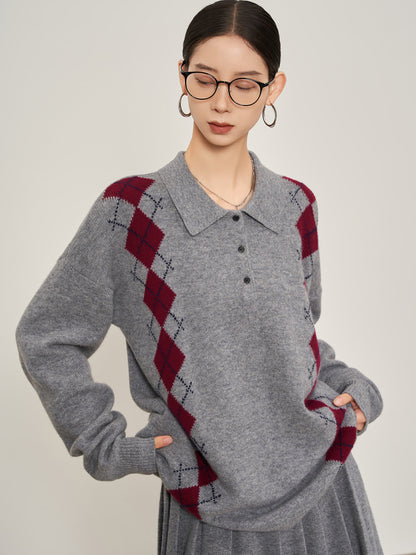 Argyle Knit Tops / Knit Mini Skirt SUY0028