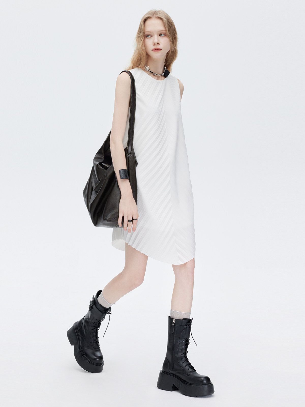Bias Stitch Sleeveless Dress SHN0047