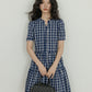 Tiered Check Shirt Dress VAS0086