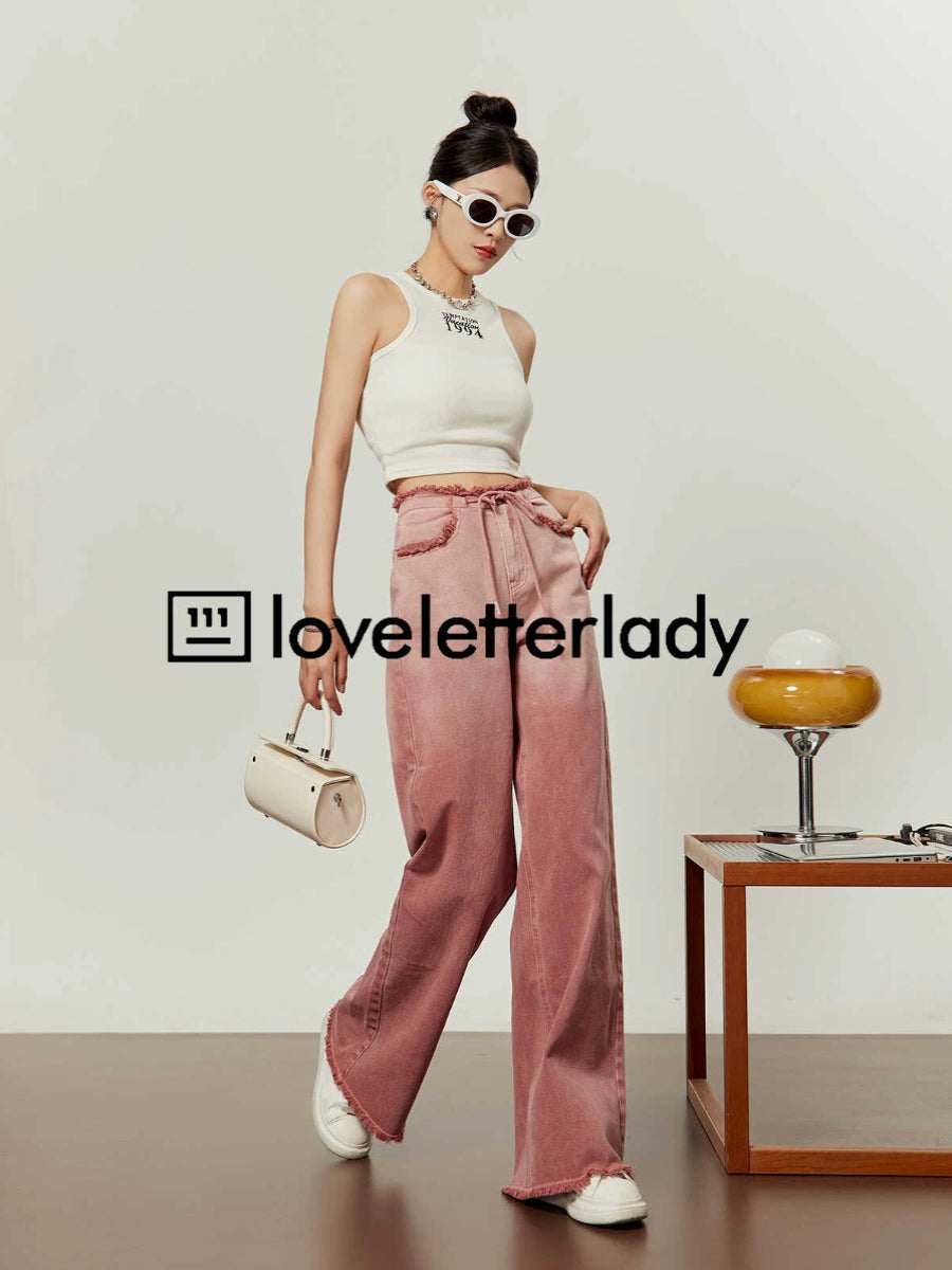 Dirty Pink Gradient Denim Pants LLA0155