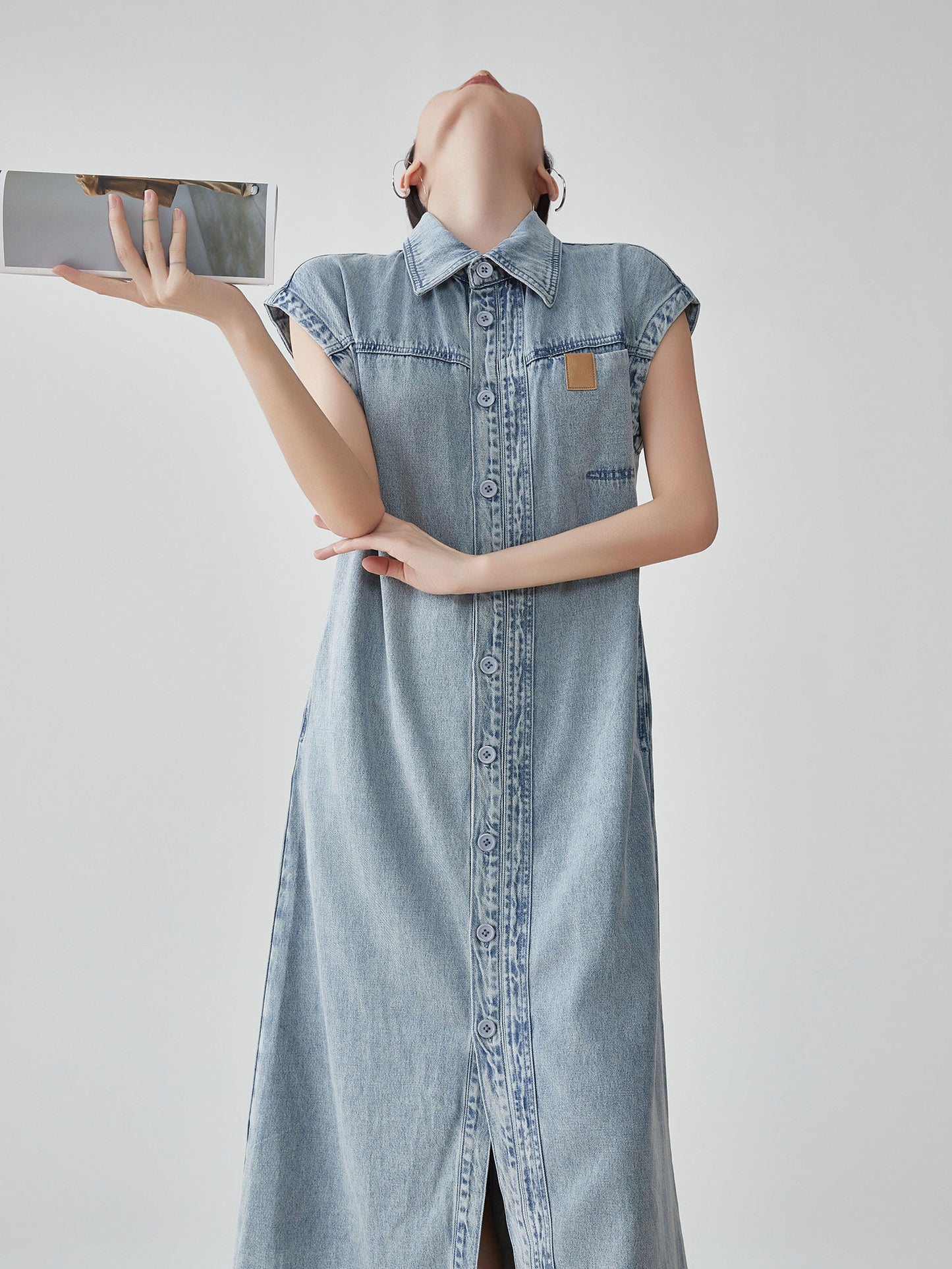 Retro Blue Denim Dress FER0108