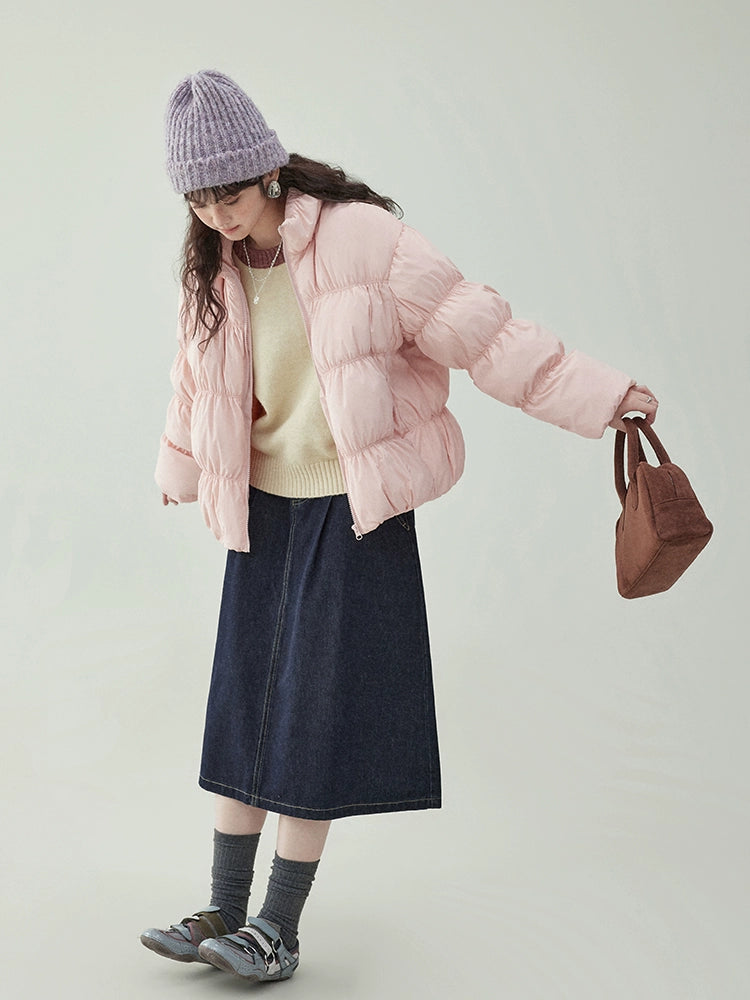 Stand Collar Fluffy Down Jacket AMU0043