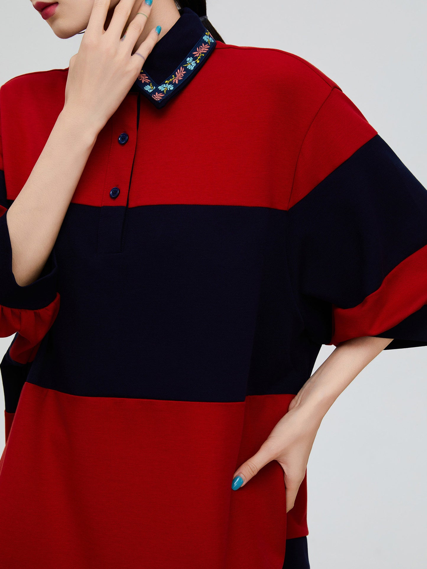 Oversized Polo Shirt Knit FER0255