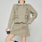 Retro Rope Embroidered Jacket / Mini Skirt FER0391