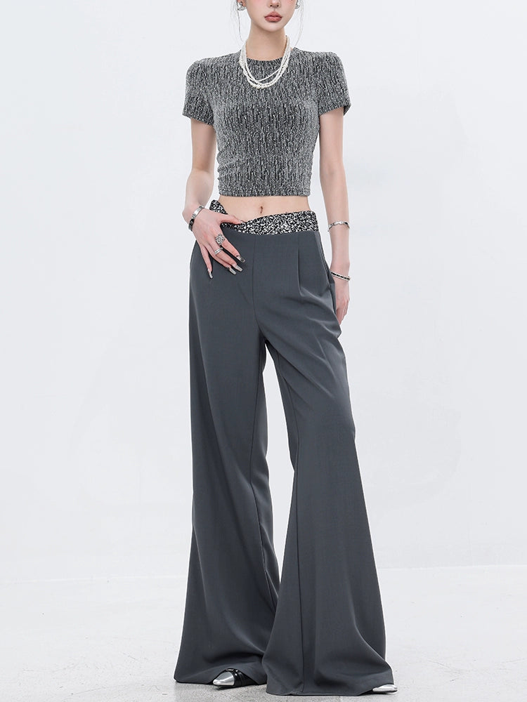 High Waist Sequin Flare Pants ABW0014