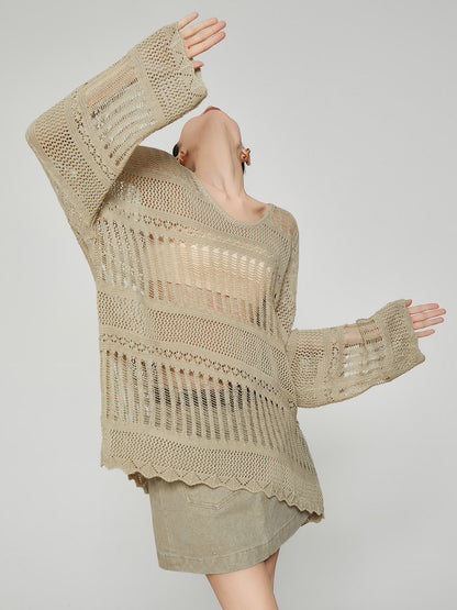 Sheer Oversized Knit Top FER0361