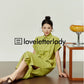 Yellow Green Striped Shirt Dress LLA0058