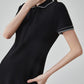 Blanket Stitch Half-Zip Polo Dress FER0201