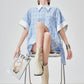 Plaid Patchwork Short-Sleeve Shirt FER0178