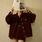 Wine Red Corduroy Jacket / Mini Skirt SUY0030