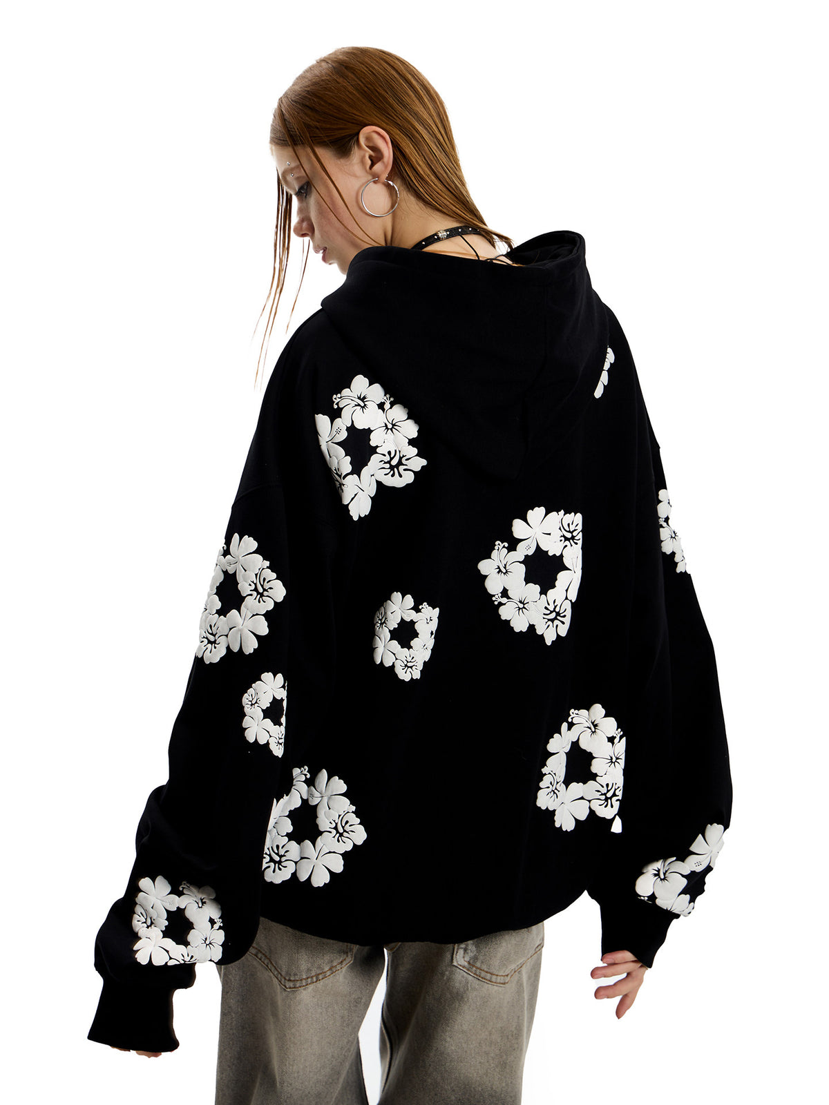 Floral Full-Print Hoodie  ZTS0022