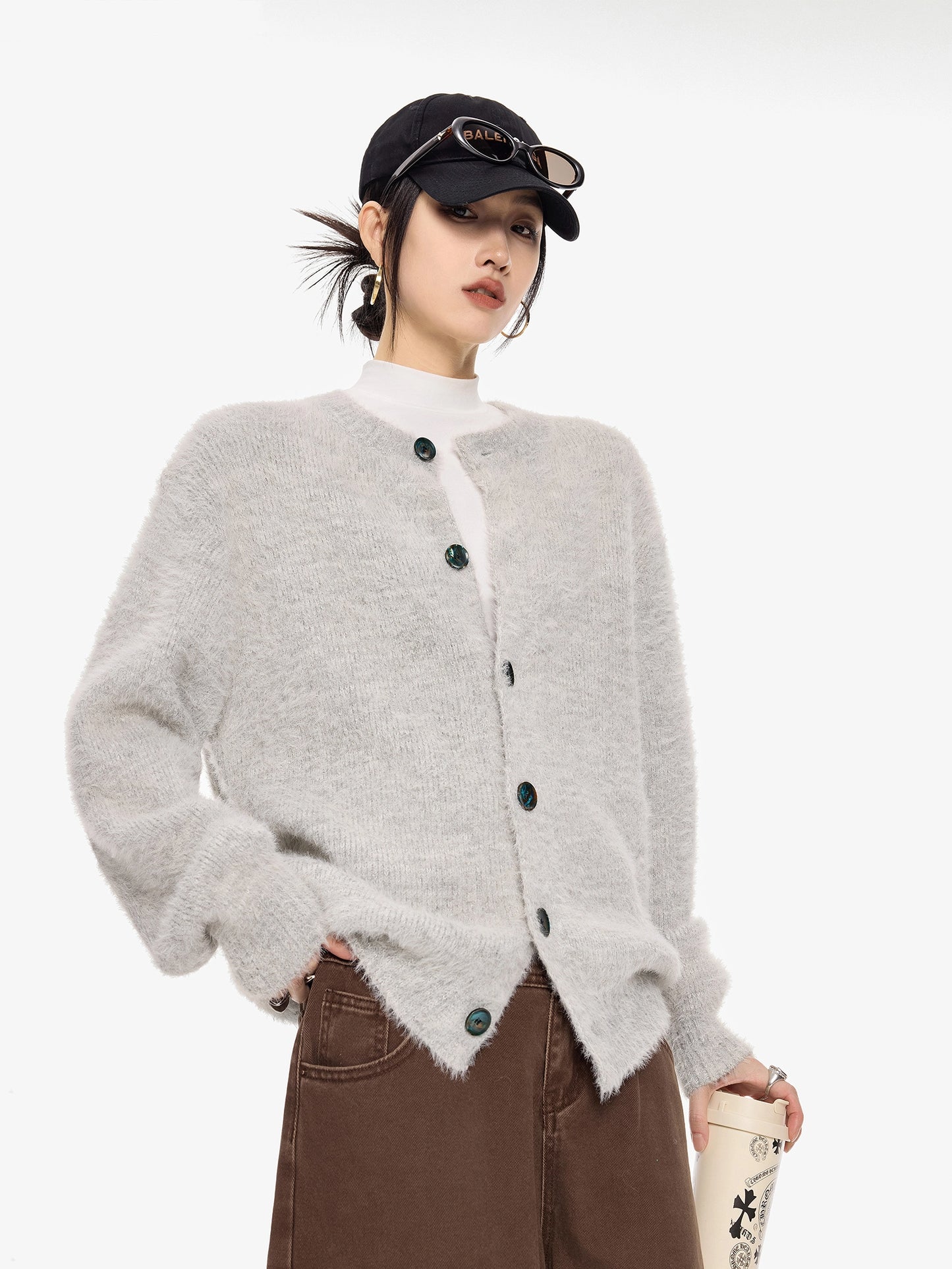 Round Neck Knit Cardigan ICM0101