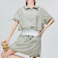 Nylon Half-Zip Short-Sleeve / Mini Skirt FER0231