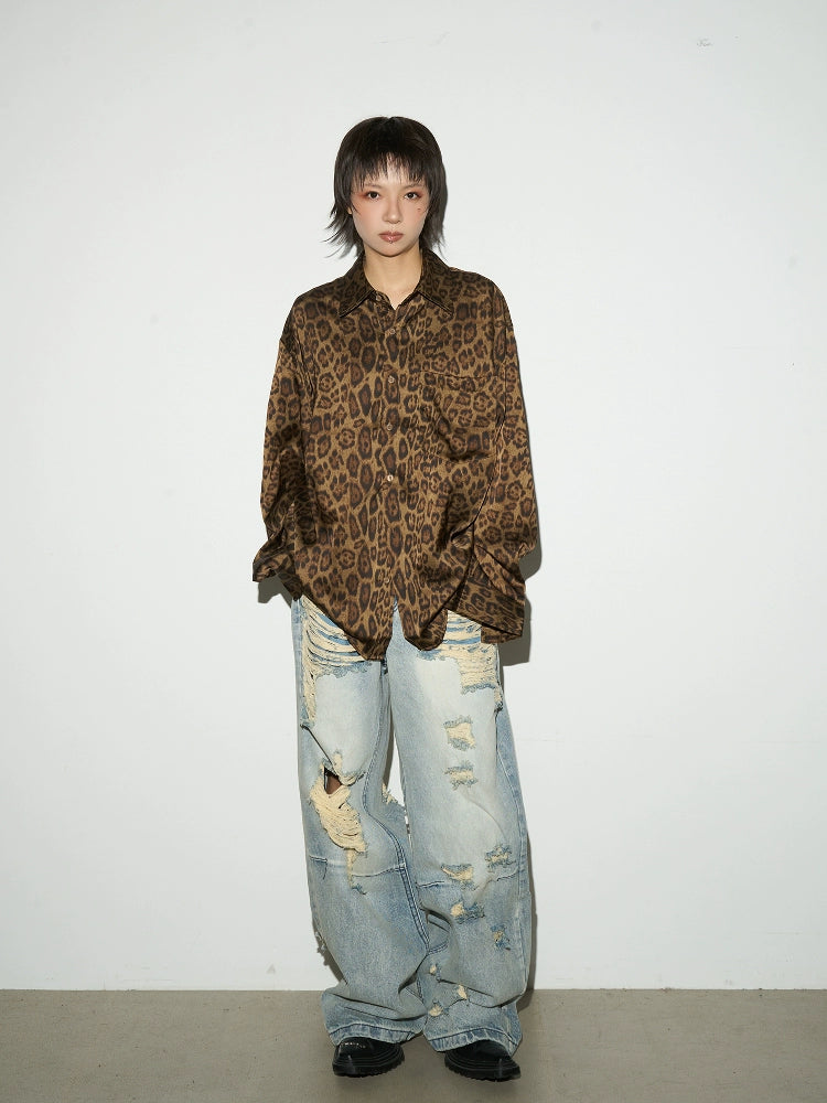 Damage Wide Leg Denim Pants MCY0006