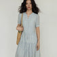 Flower Embroidery Tiered Mini Dress VAS0020