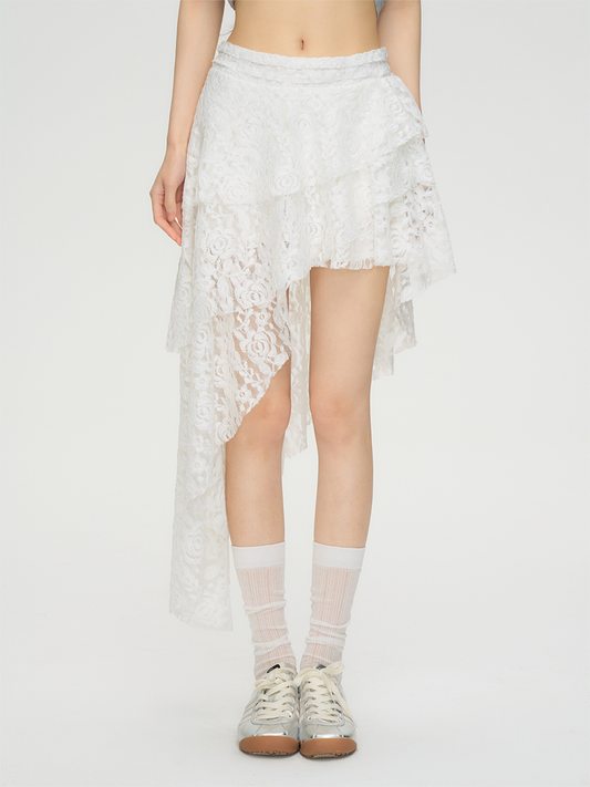 Tiered Lace Frill Skirt PUC0020