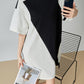 Diagonal Switch Asymmetry T-Shirt Dress FER0109