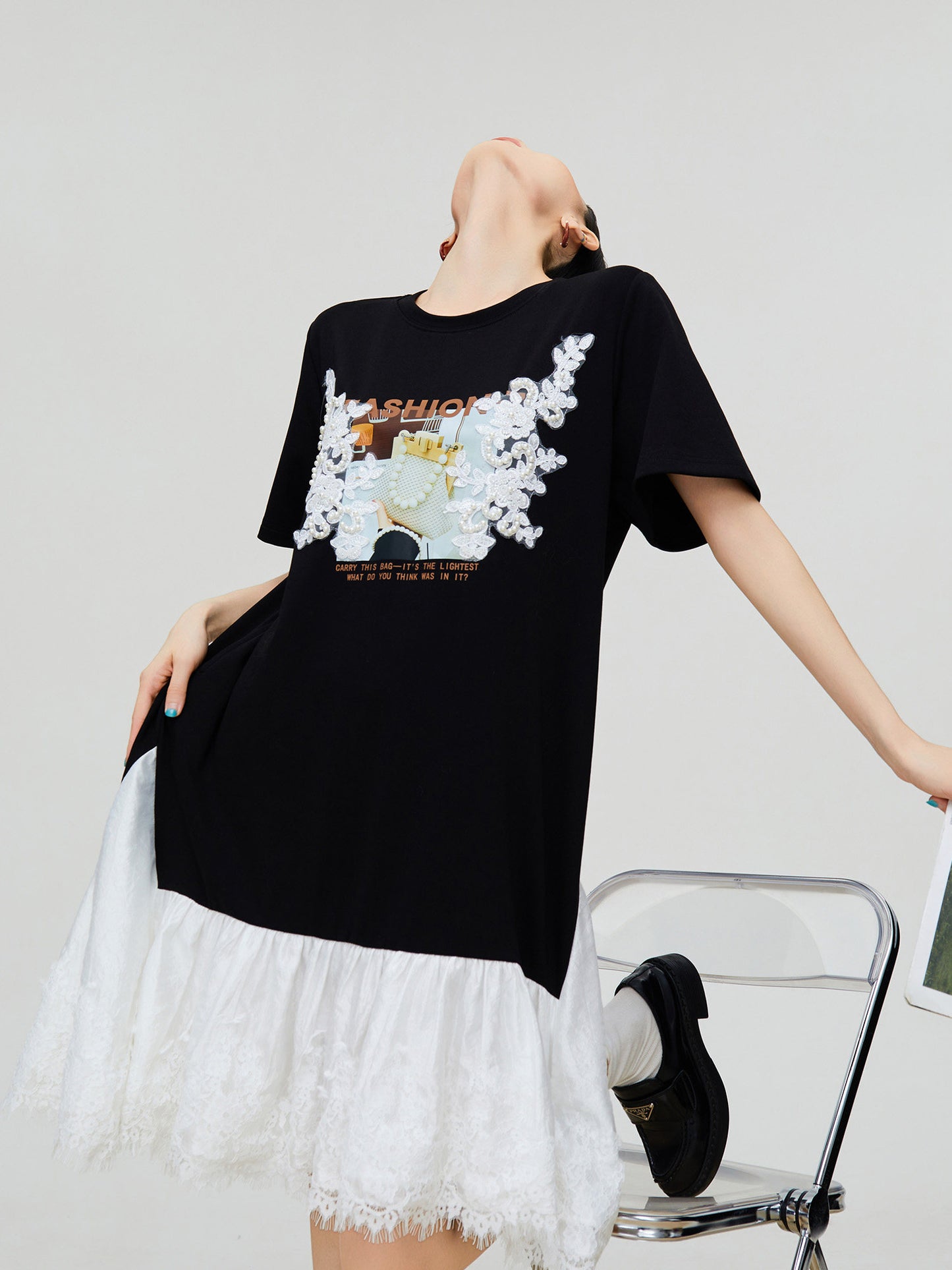 Mixed Material Docking Dress FER0299